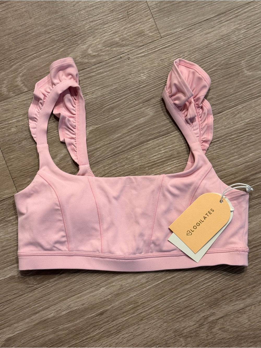 Blogilates Ruffle Pink Sports Bra - Picture 2 of 2